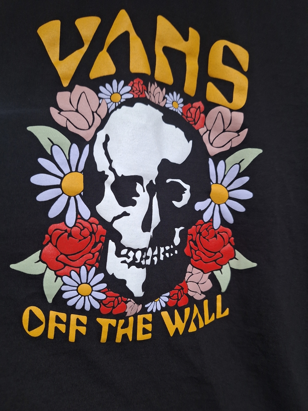 Vans Men's Black 'Off The Wall' Skull Floral Long Sleeve Shirt - Picture 2 of 6